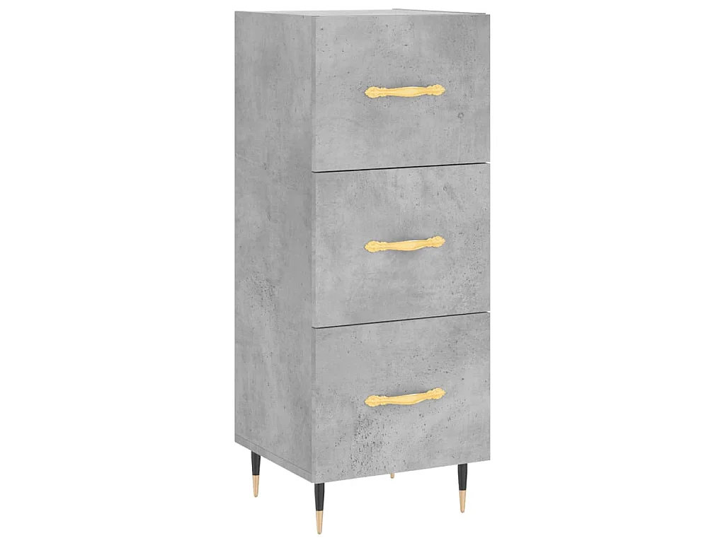 Buffet haut Gris béton 34,5x34x180 cm Bois d'ingénierie
