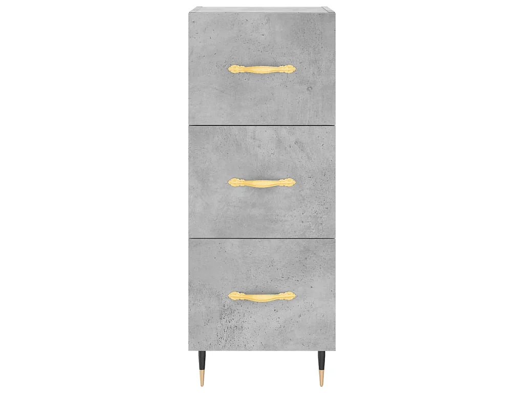 Buffet haut Gris béton 34,5x34x180 cm Bois d'ingénierie