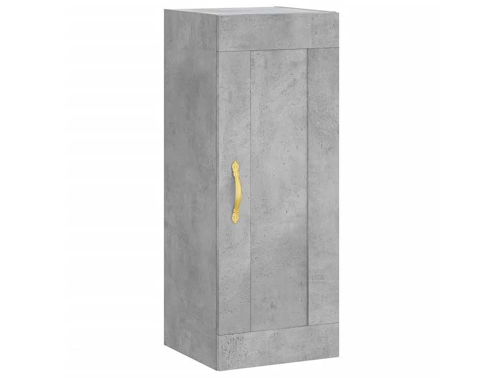 Buffet haut Gris béton 34,5x34x180 cm Bois d'ingénierie
