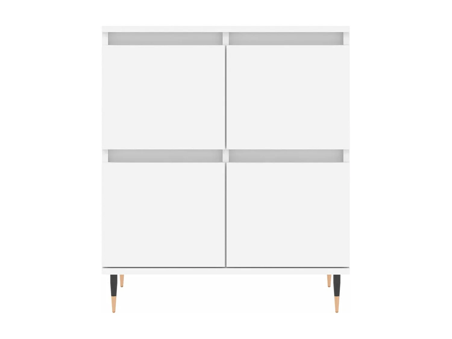 Buffets 2 pcs blanc bois d'ingénierie