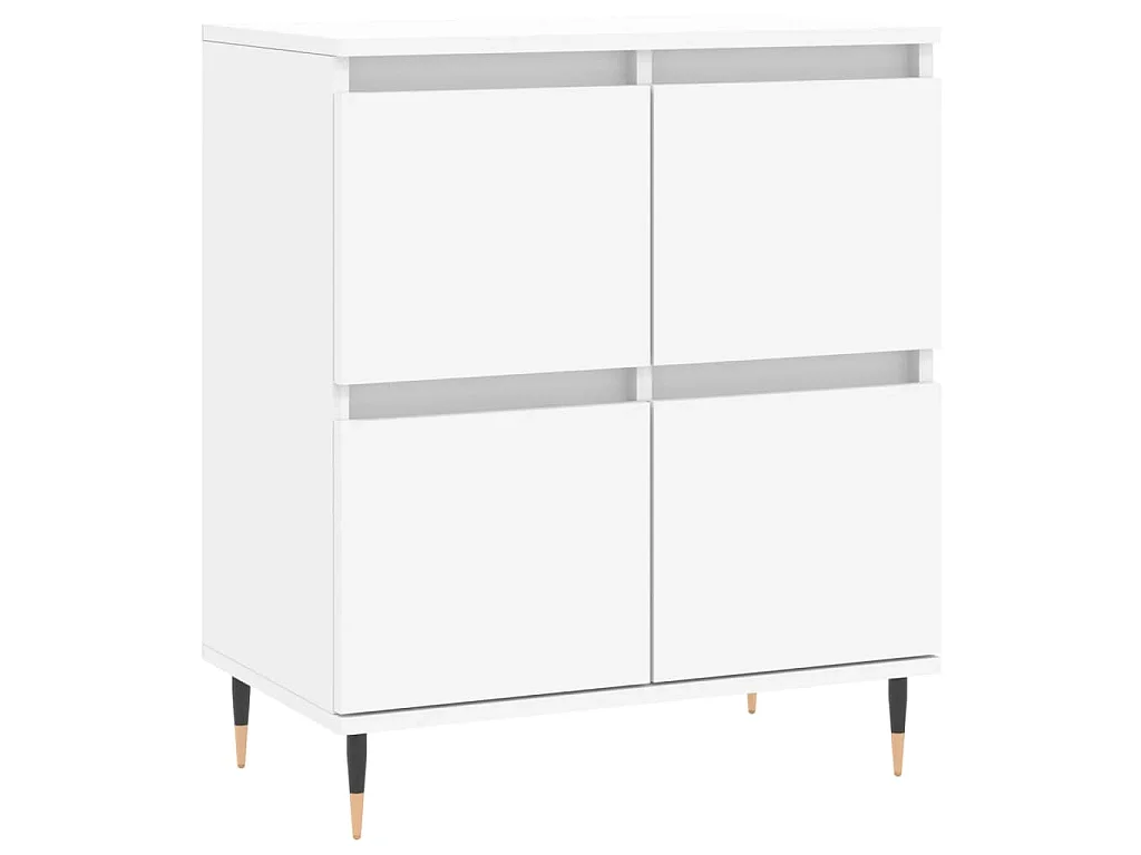 Buffets 2 pcs blanc bois d'ingénierie