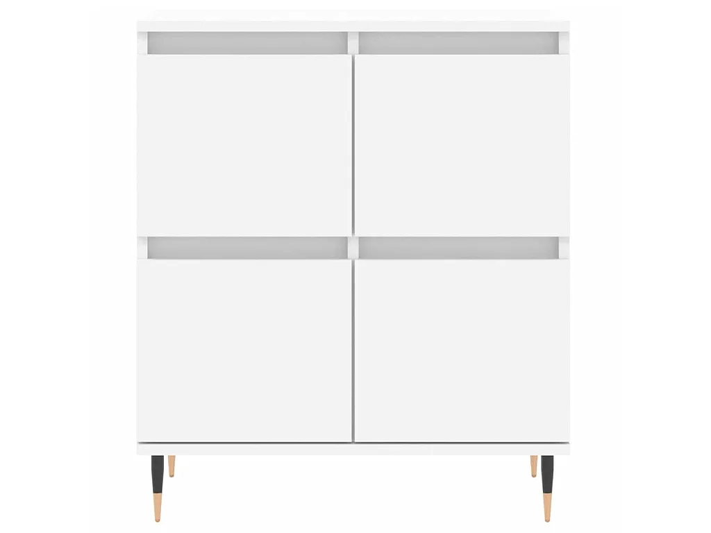 Buffets 2 pcs blanc bois d'ingénierie