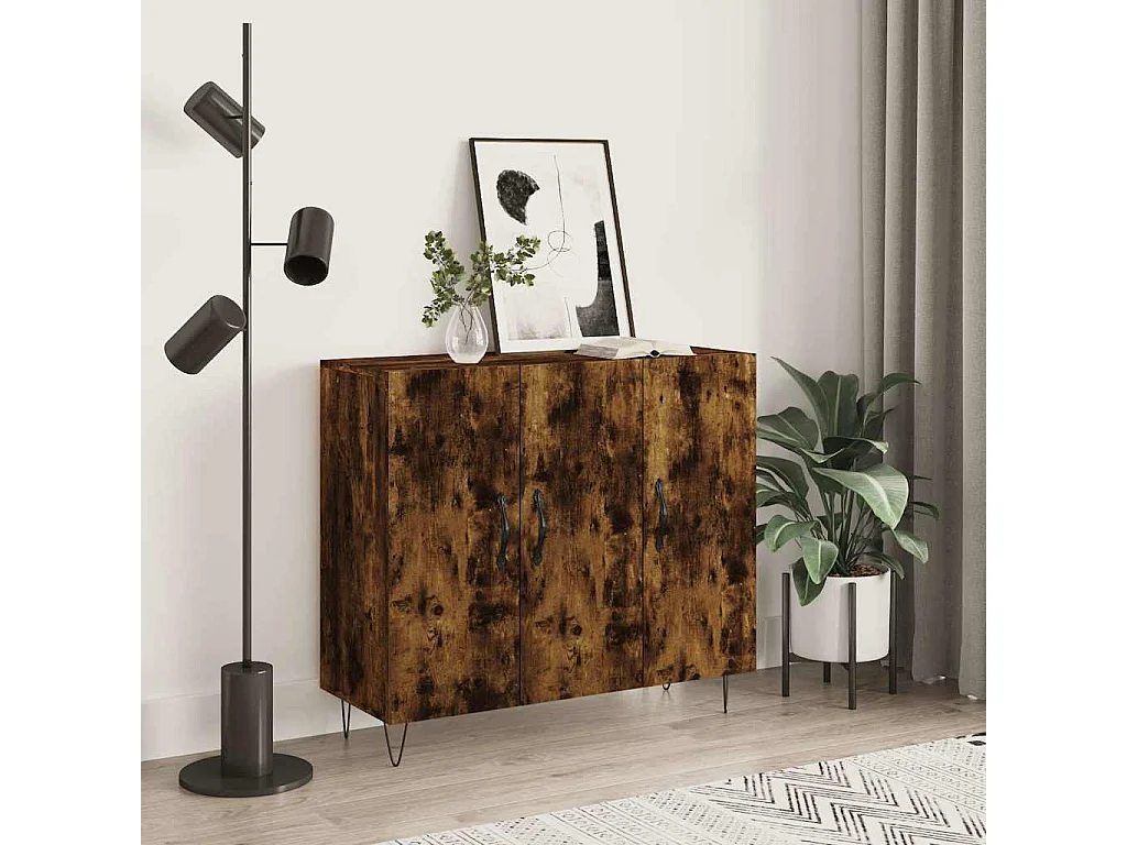 Sideboard Räuchereiche 90x34x80 cm Holzwerkstoff