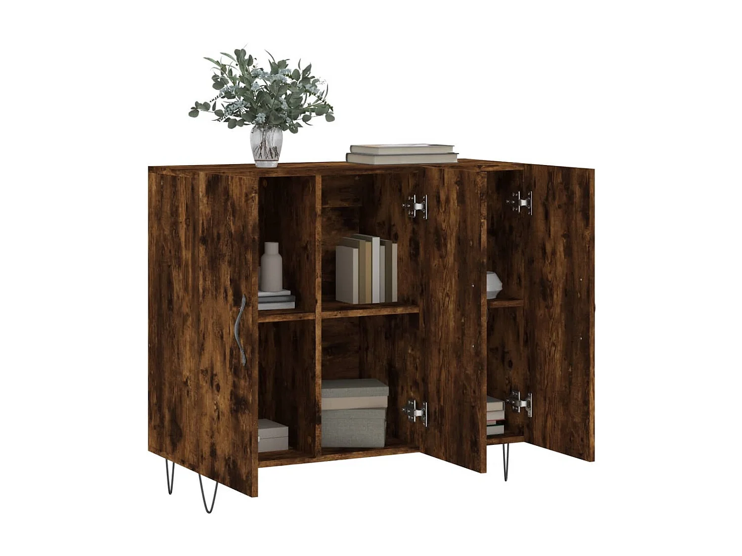 Sideboard Räuchereiche 90x34x80 cm Holzwerkstoff