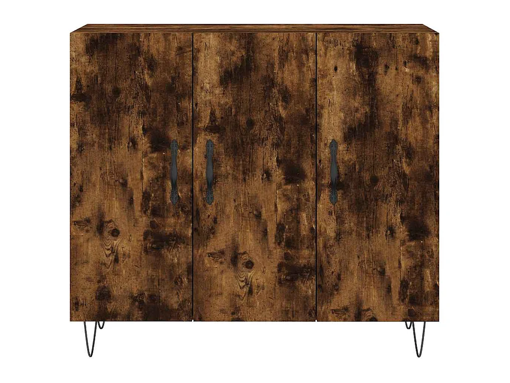 Credenza Rovere Fumo 90x34x80 cm in Legno Multistrato