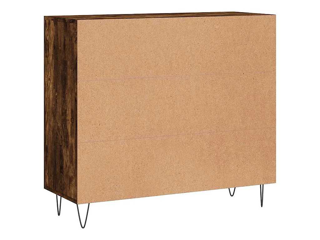 Credenza Rovere Fumo 90x34x80 cm in Legno Multistrato