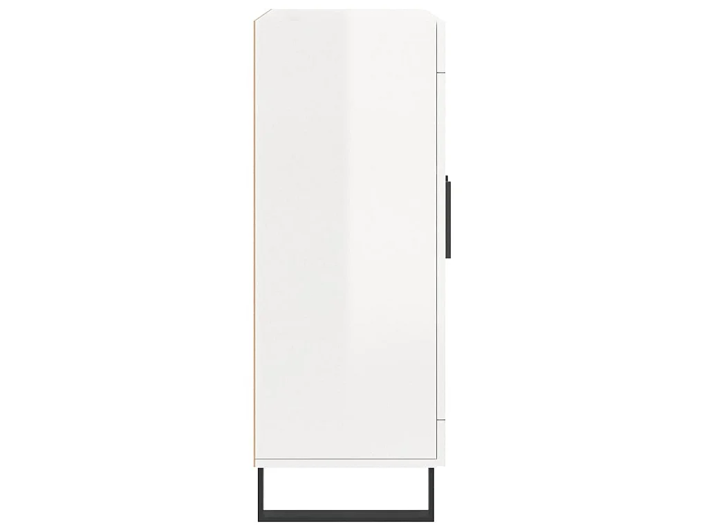 Buffet Blanc brillant 69,5x34x90 cm Bois d'ingénierie