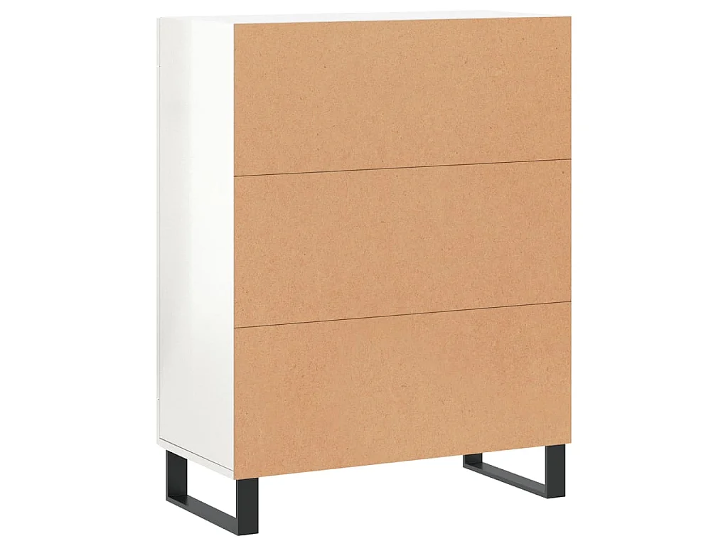 Buffet Blanc brillant 69,5x34x90 cm Bois d'ingénierie