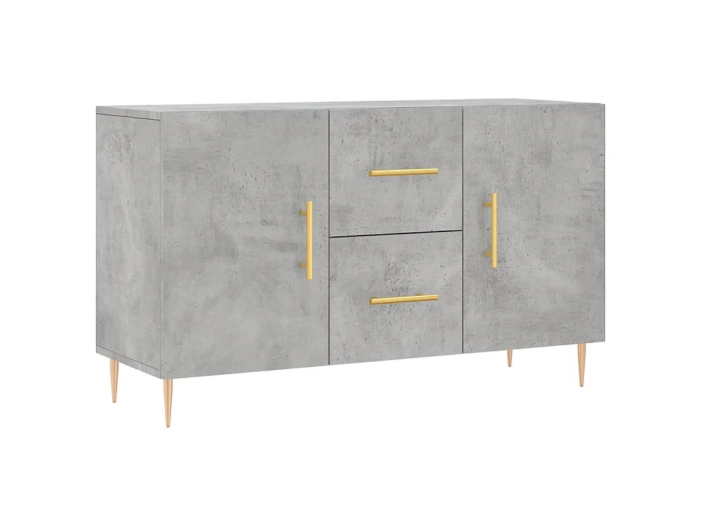 Buffet gris béton 100x36x60 cm bois d'ingénierie