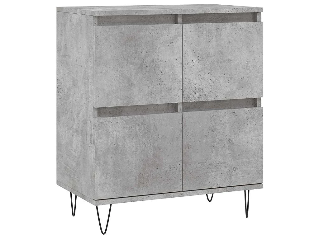 Credenze 3 pz Grigio Cemento in Legno Multistrato