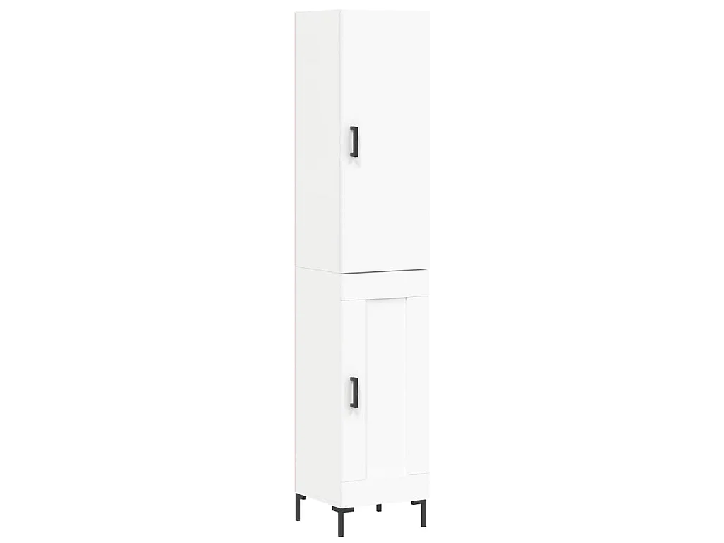 Aparador alto madera contrachapada blanco 34,5x34x180 cm