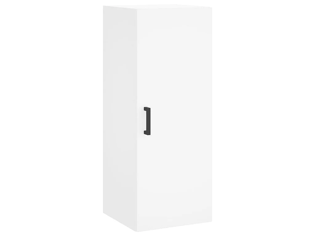 Aparador alto madera contrachapada blanco 34,5x34x180 cm