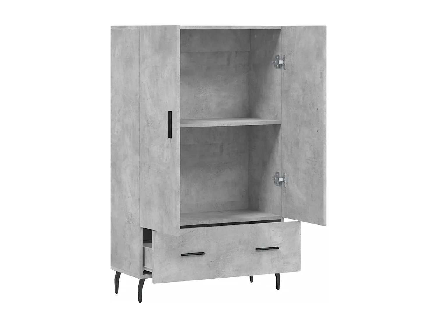 Buffet haut gris béton 69,5x31x115 cm bois d'ingénierie