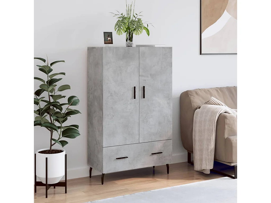 Highboard Betongrau 69,5x31x115 cm Holzwerkstoff
