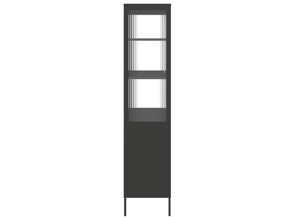 Highboard Schwarz 90x40x180 cm Glas und Stahl