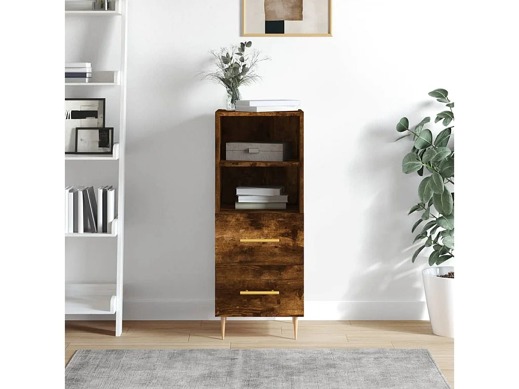 Buffet Chêne fumé 34,5x34x90 cm Bois d'ingénierie
