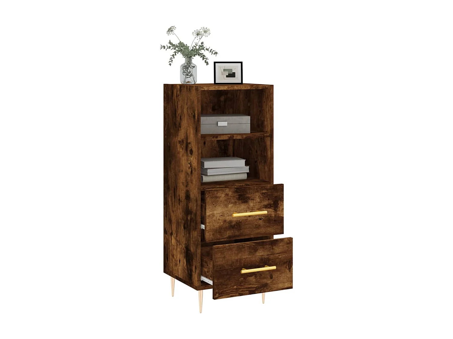 Buffet Chêne fumé 34,5x34x90 cm Bois d'ingénierie