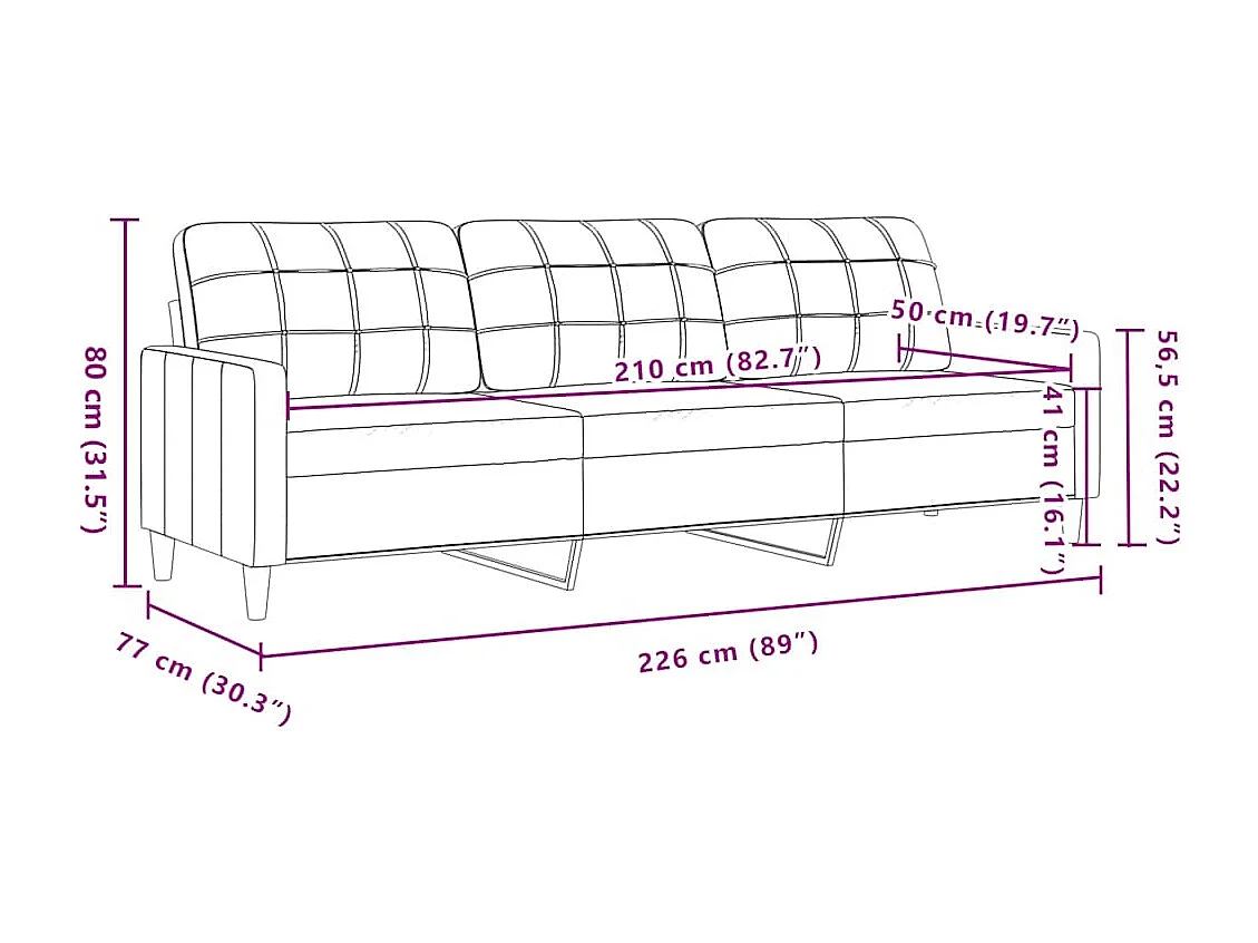 Ensemble de canapés 3 pcs avec coussins et traversins velours