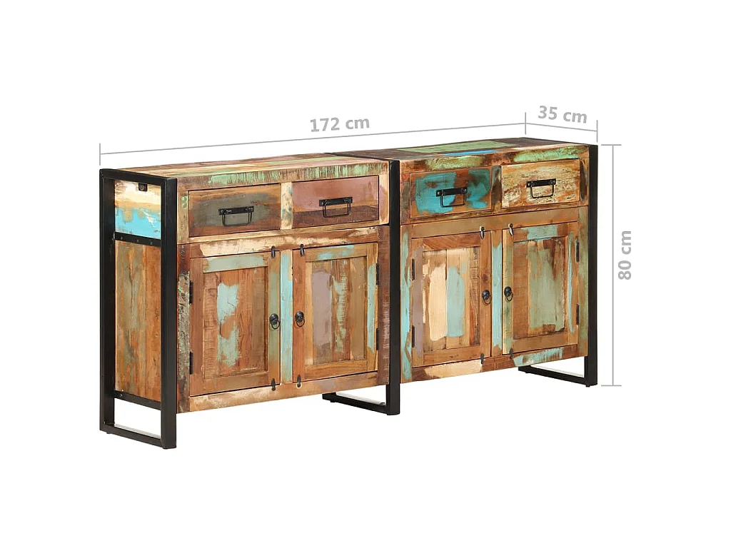 Dressoir 172x35x80 cm massief gerecycled hout
