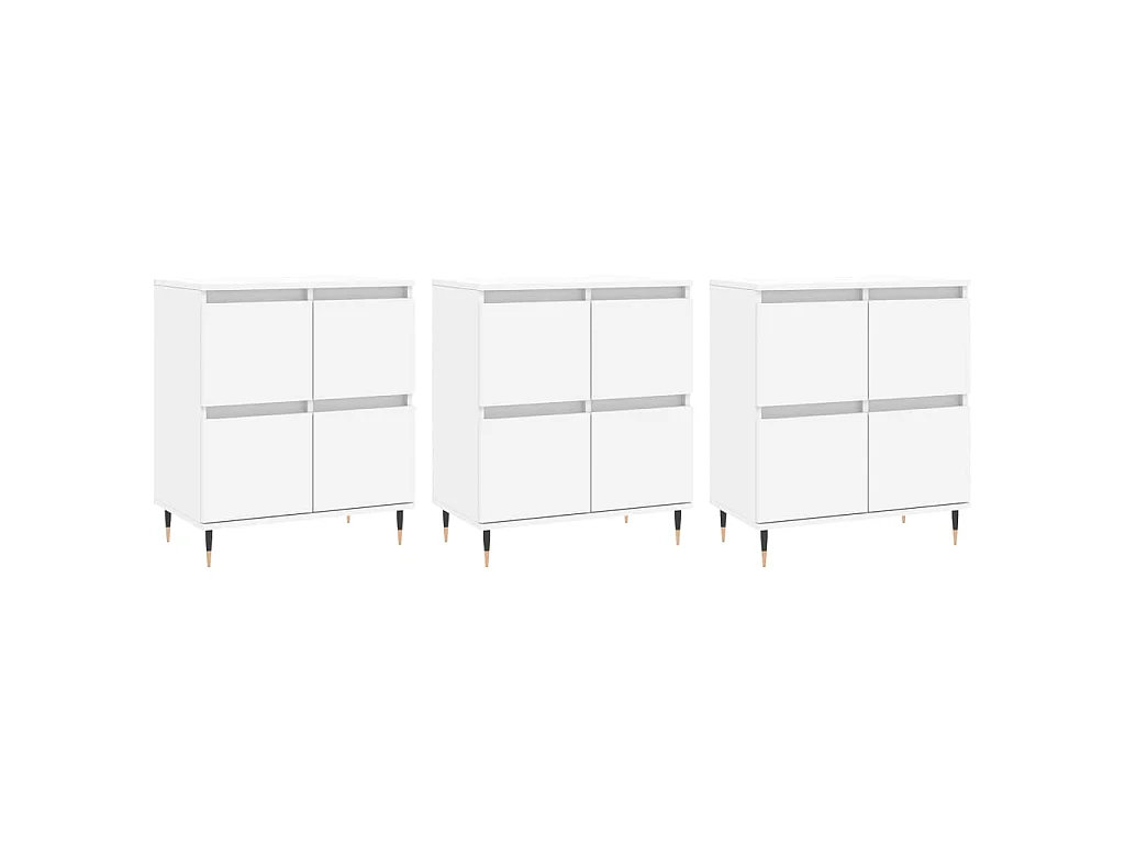 Buffets 3 pcs Blanc Bois d'ingénierie