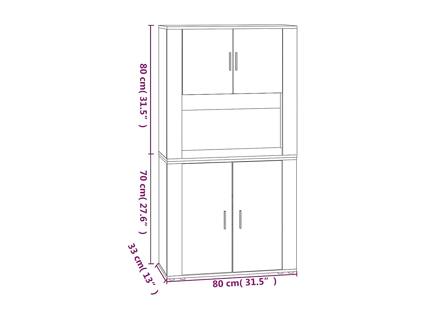 Buffet haut Chêne fumé Bois d'ingénierie