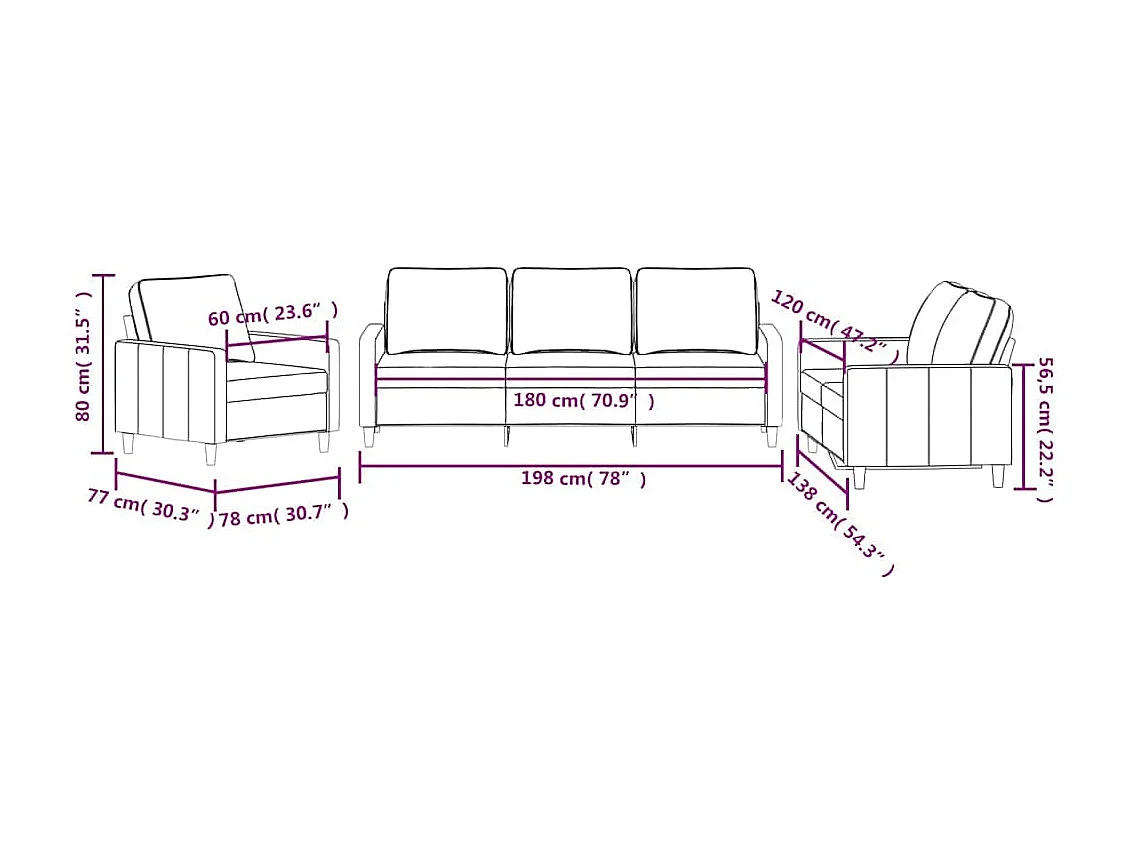 Ensemble de canapés 3 pcs avec coussins Jaune Velours