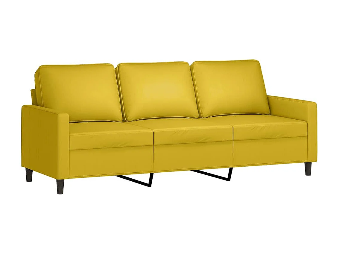 Ensemble de canapés 3 pcs avec coussins Jaune Velours