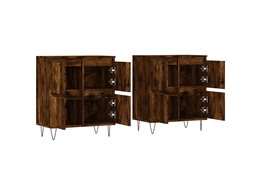 Buffets 2 pcs chêne fumé bois d'ingénierie