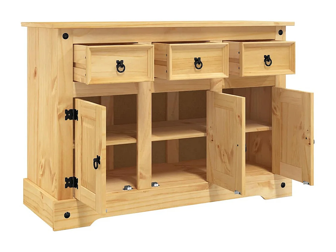 Dressoir "Corona" Bruin 112x44x78 cm Massief Hout Mexicaans Dennenhout