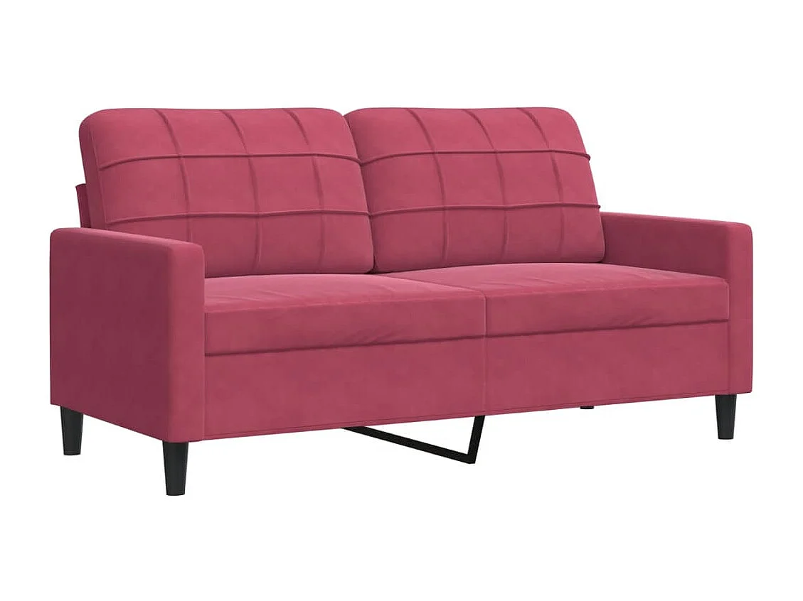 2-delige Loungeset met kussens en bolsters fluweel wijnrood