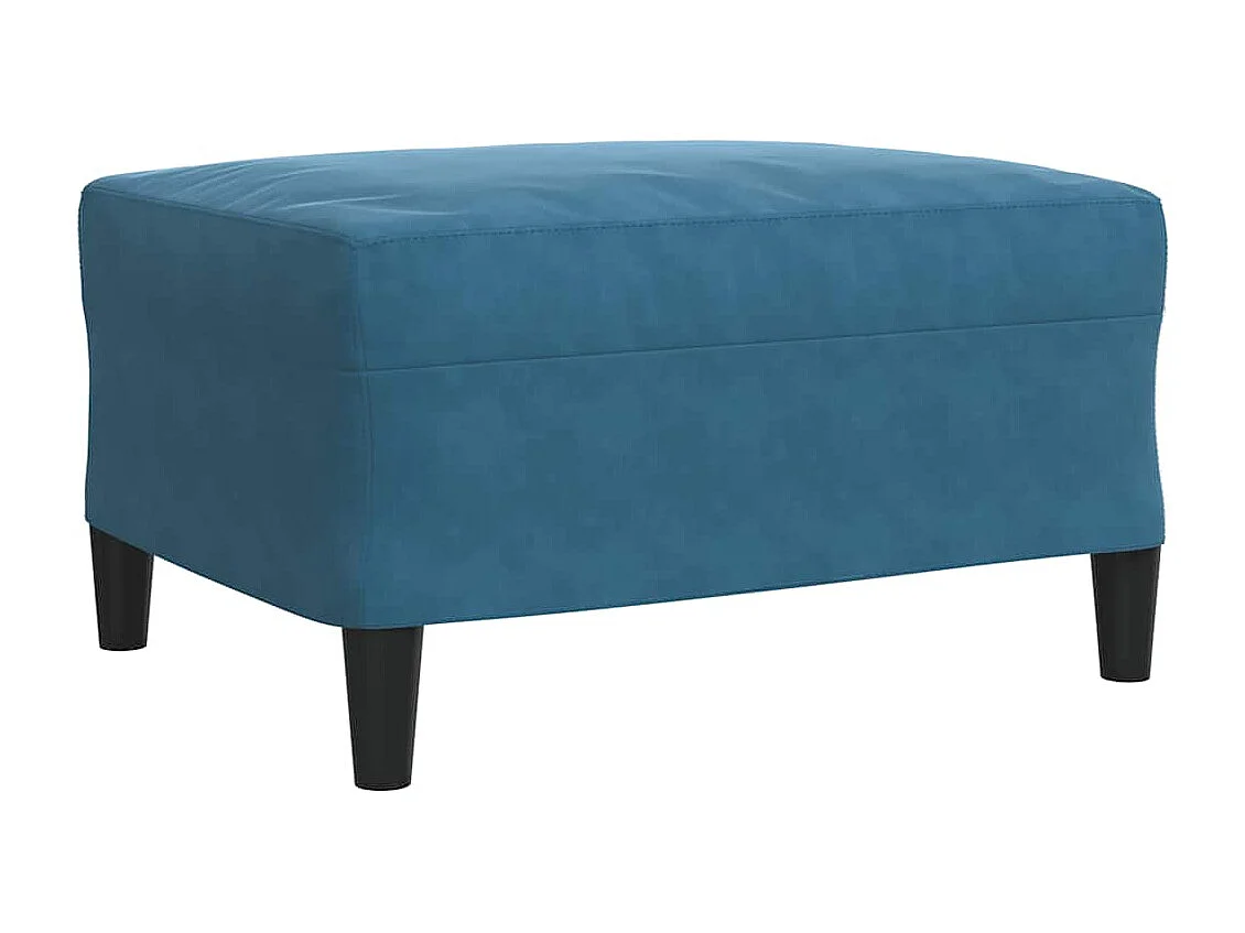 4-tlg. Sofagarnitur mit Kissen Blau Samt