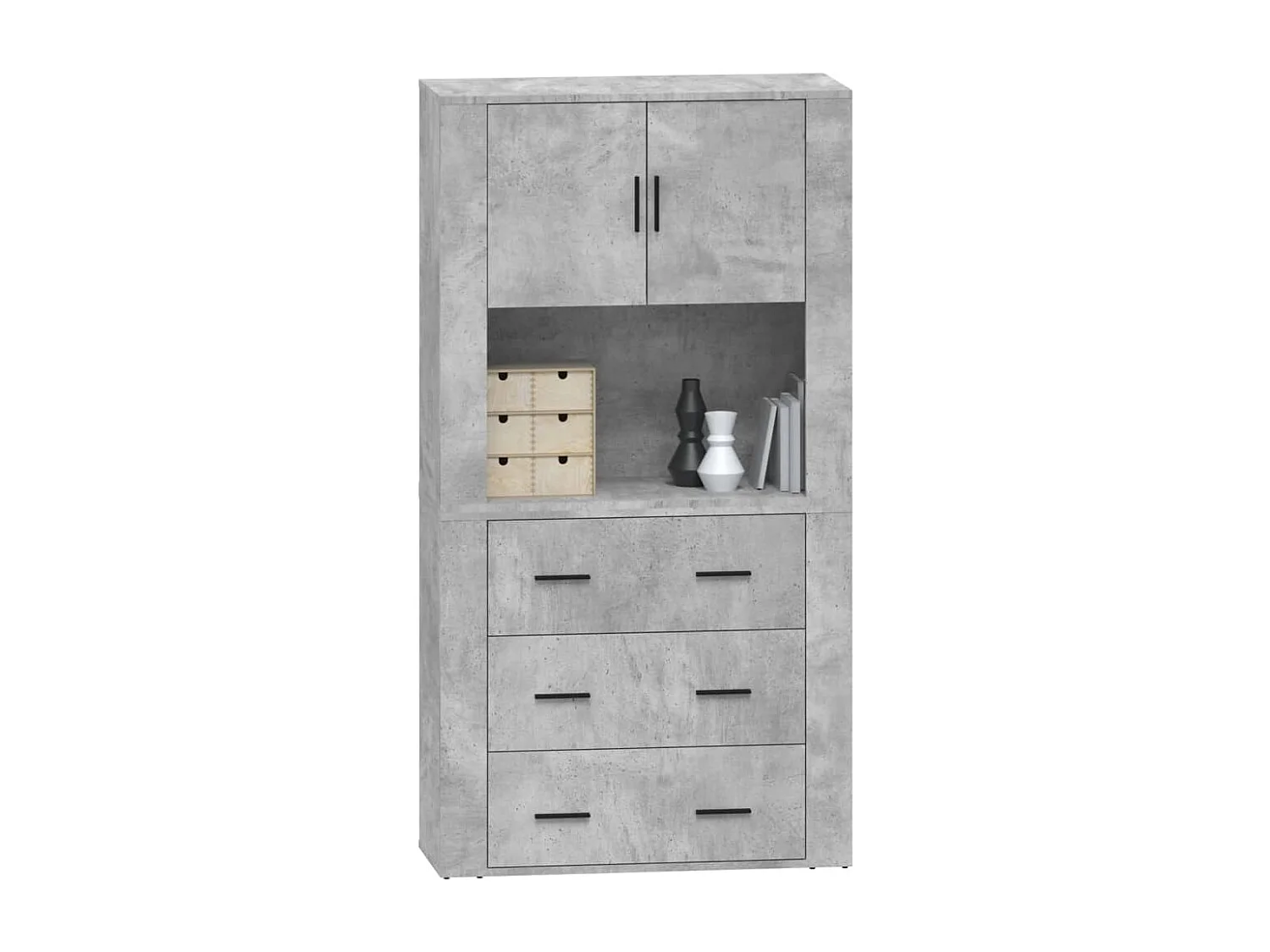 Highboard Betongrau Holzwerkstoff