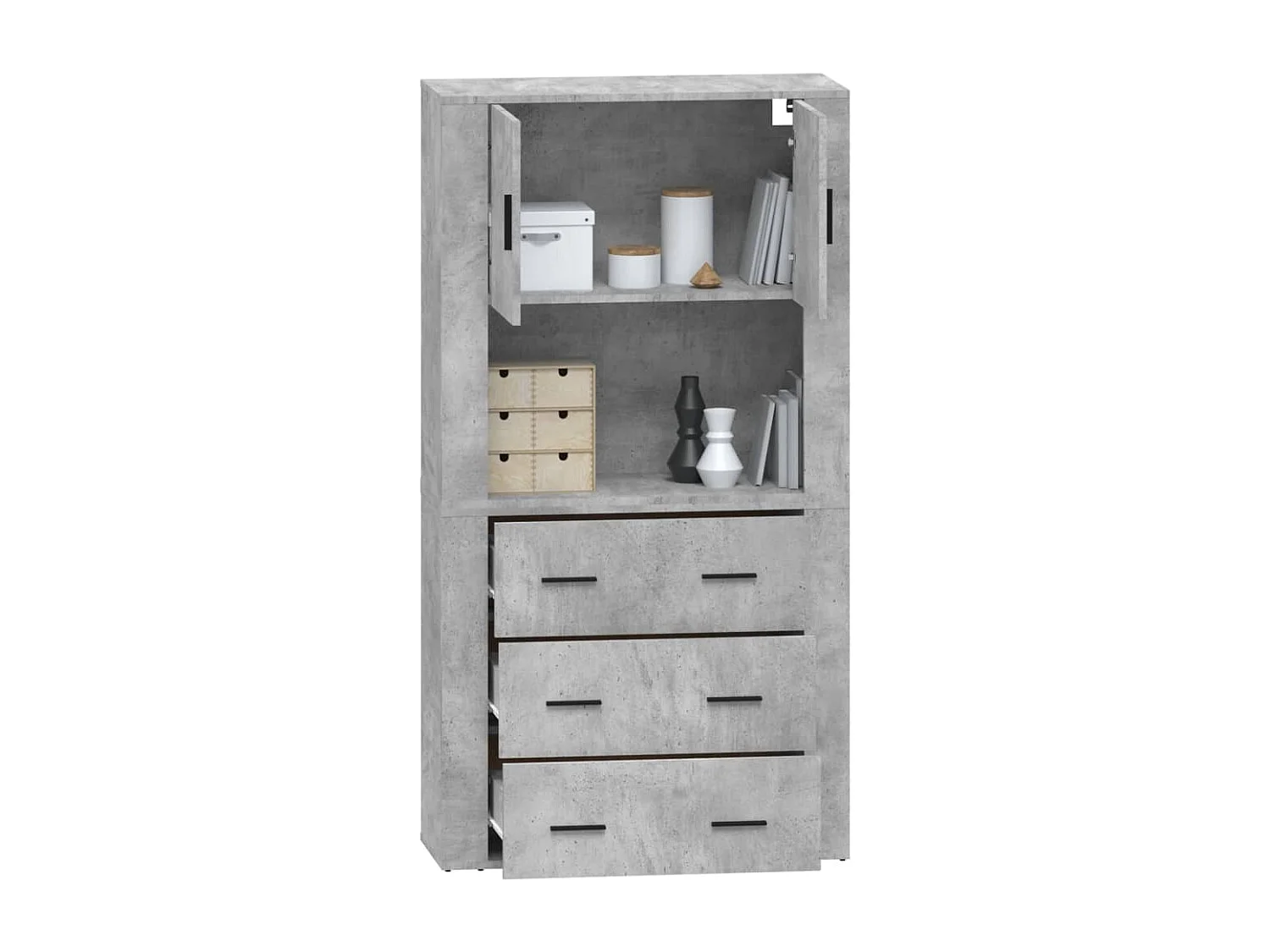 Highboard Betongrau Holzwerkstoff