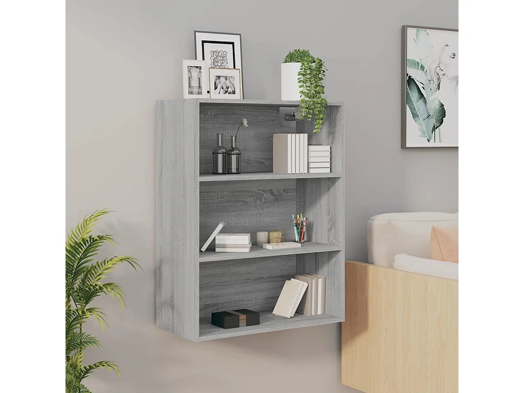 Hangkast 69,5x32,5x90 cm grijs sonoma eikenkleurig