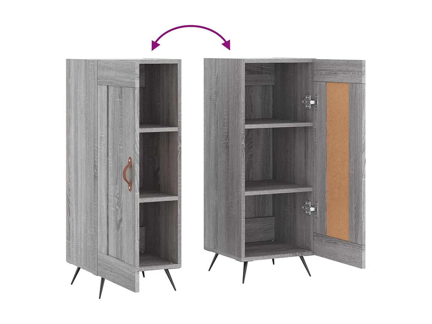 Buffet Sonoma gris 34,5x34x90 cm Bois d'ingénierie