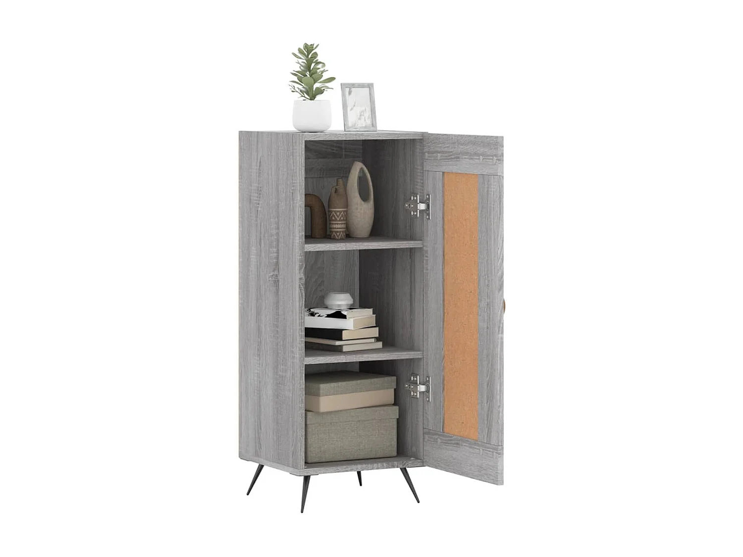 Credenza Grigio Sonoma 34,5x34x90 cm in Legno Multistrato