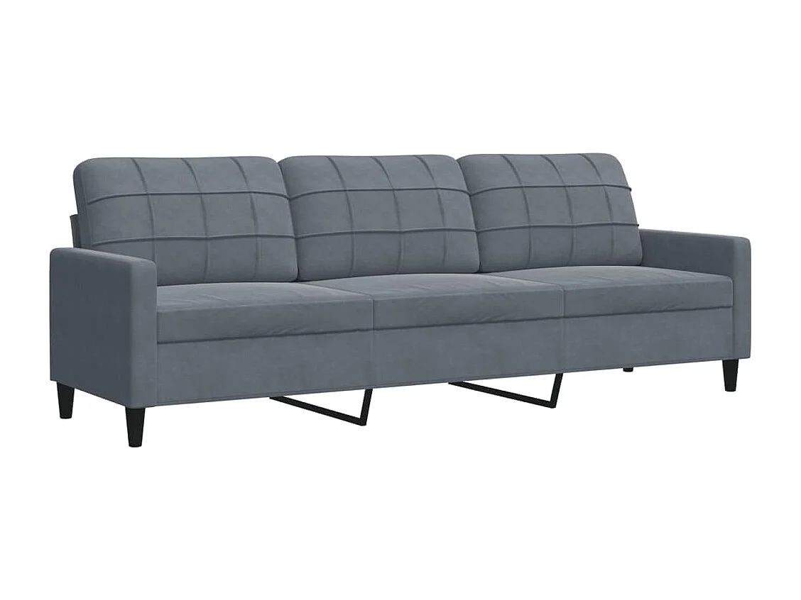 Set di Divani 4 pz con Cuscini Grigio Scuro in Velluto