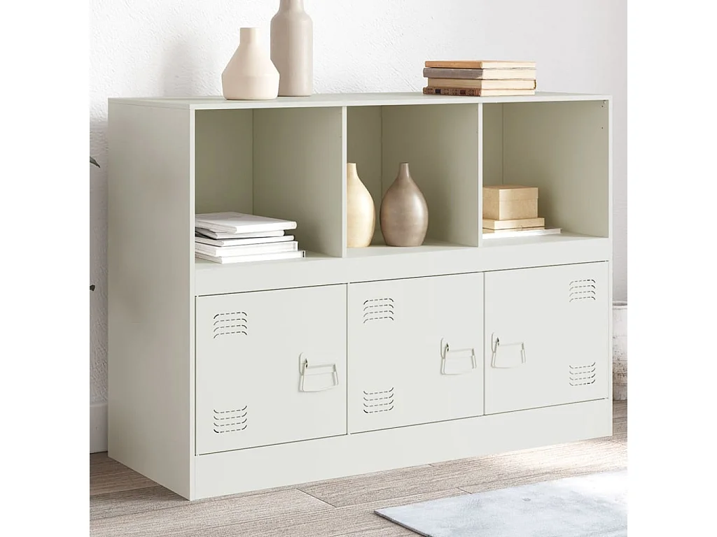 Buffet blanc 99x39x73 cm acier