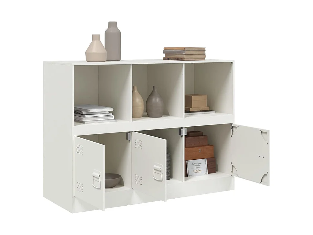 Buffet blanc 99x39x73 cm acier