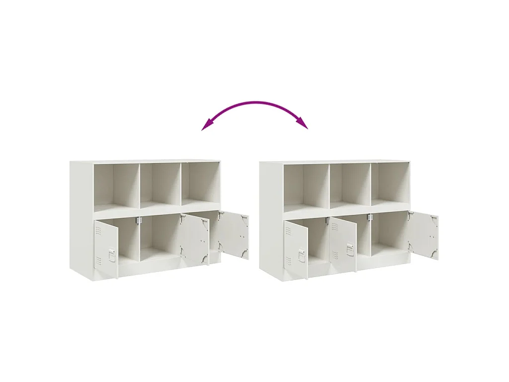 Buffet blanc 99x39x73 cm acier