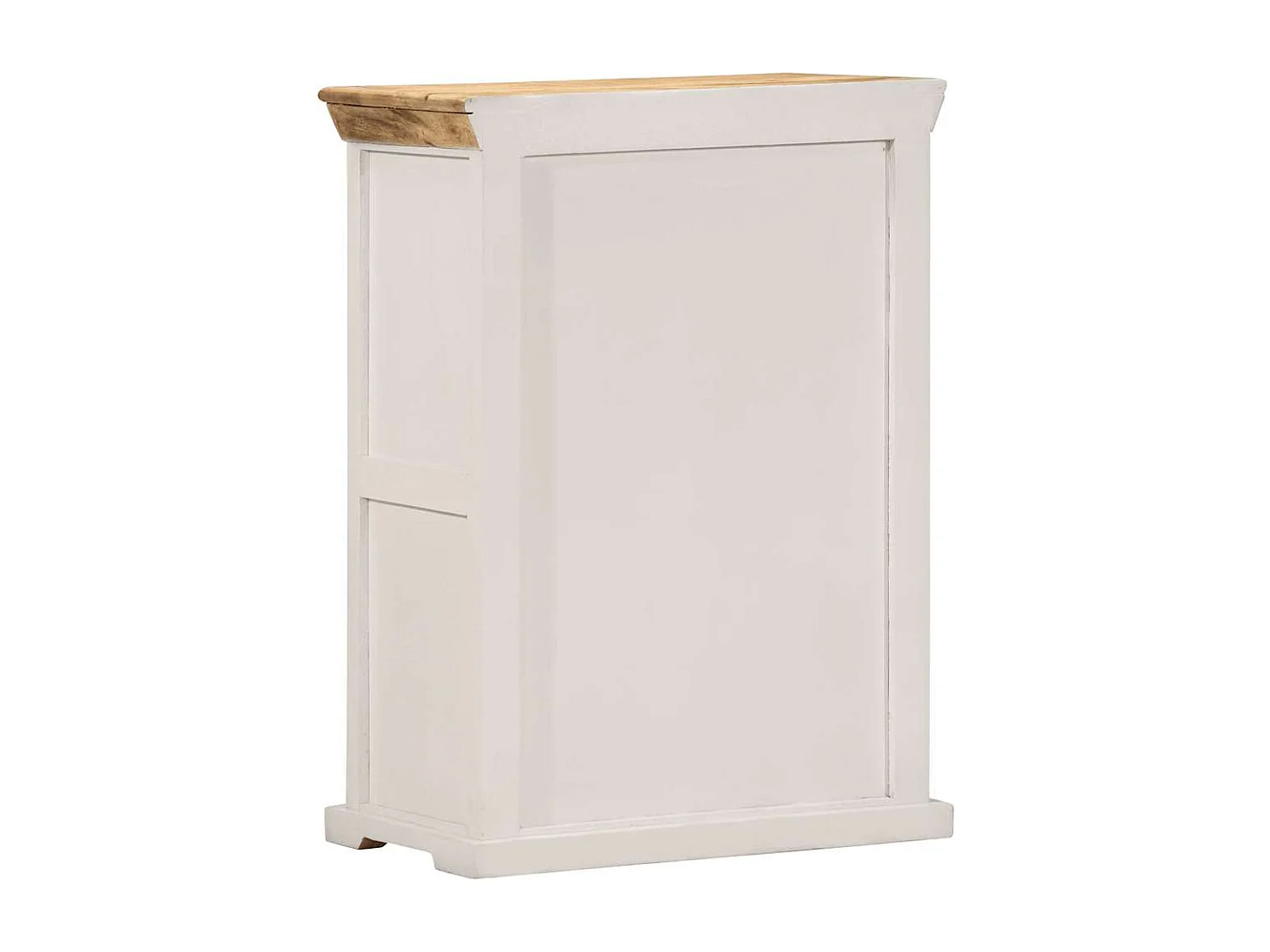 Buffet blanc et marron 55x30x73 cm bois de manguier solide brut