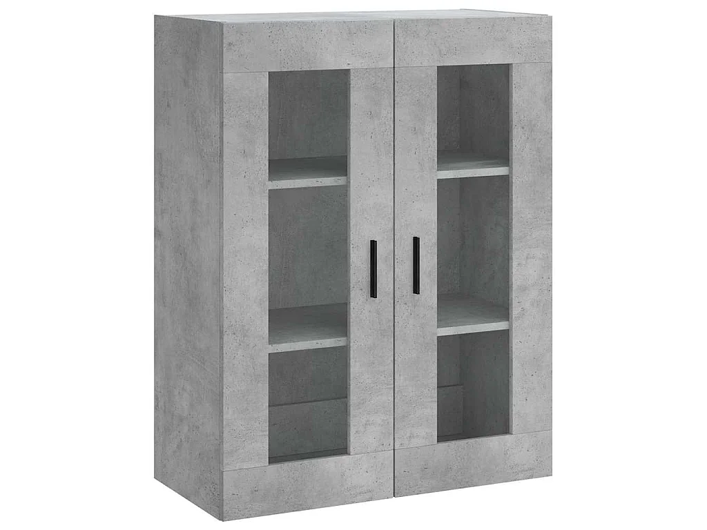 Hoge kast 69,5x34x180 cm bewerkt hout betongrijs