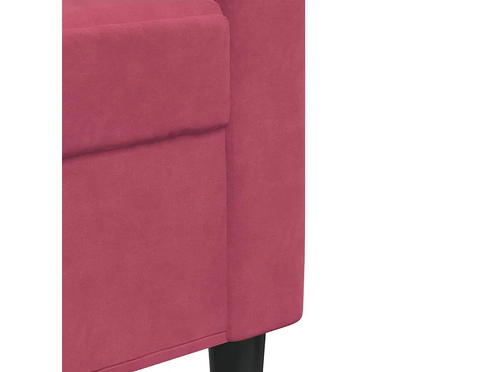 Juego de sofás con cojines 2 piezas terciopelo rojo tinto