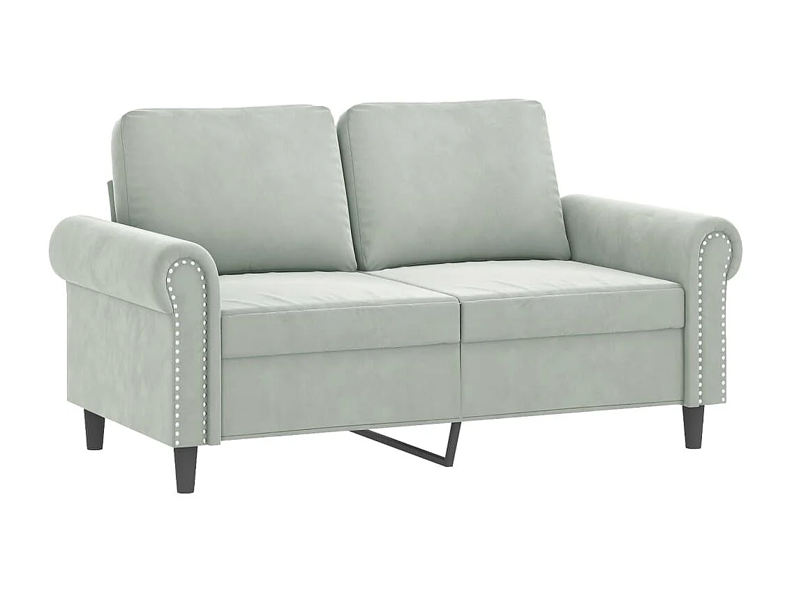 Set di Divani 2 pz con Cuscini Grigio Chiaro in Velluto