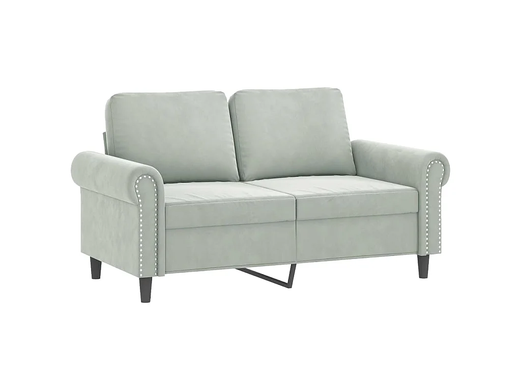 2-delige Loungeset met kussens fluweel lichtgrijs