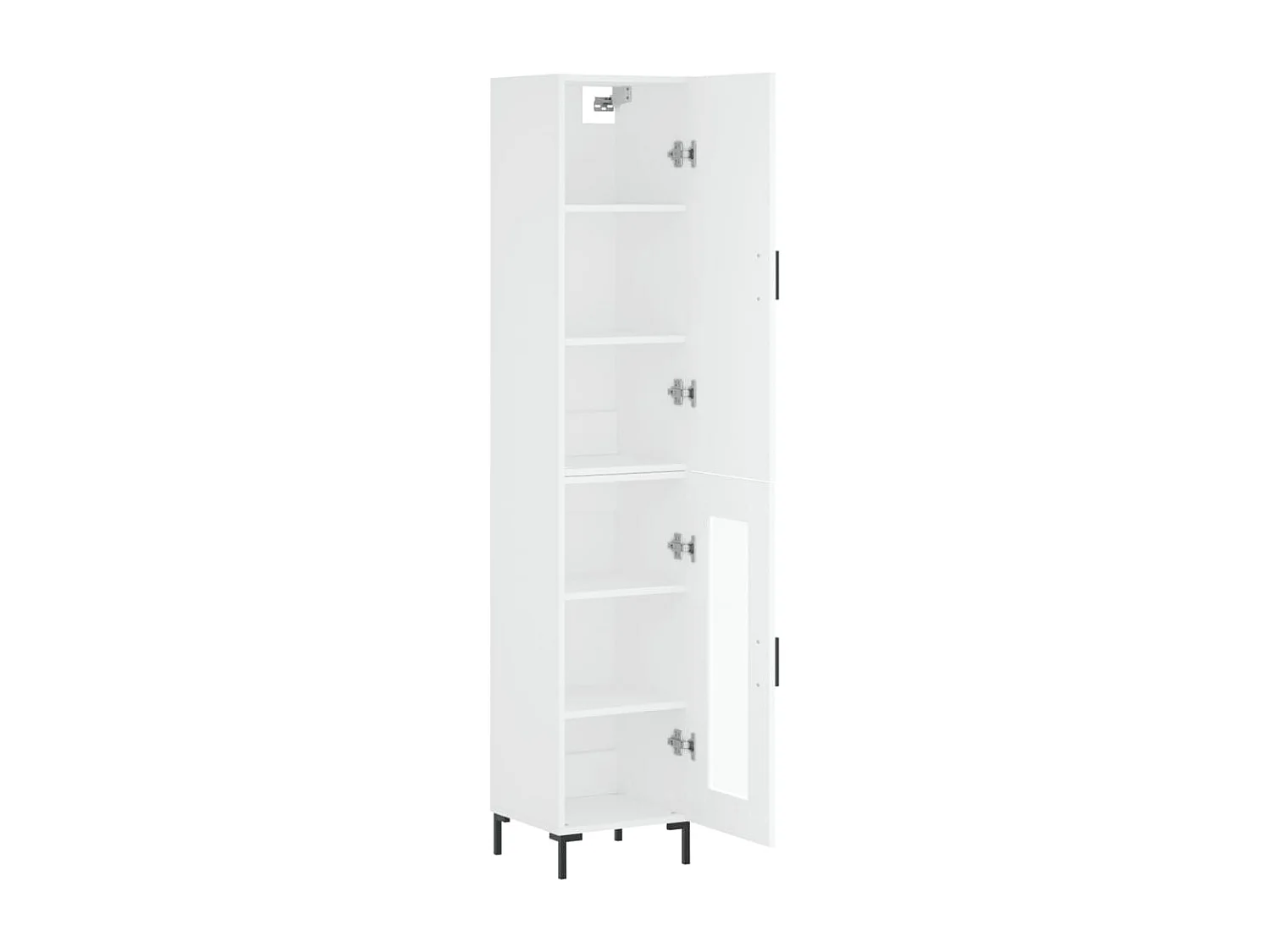 Hoge kast 34,5x34x180 cm bewerkt hout wit