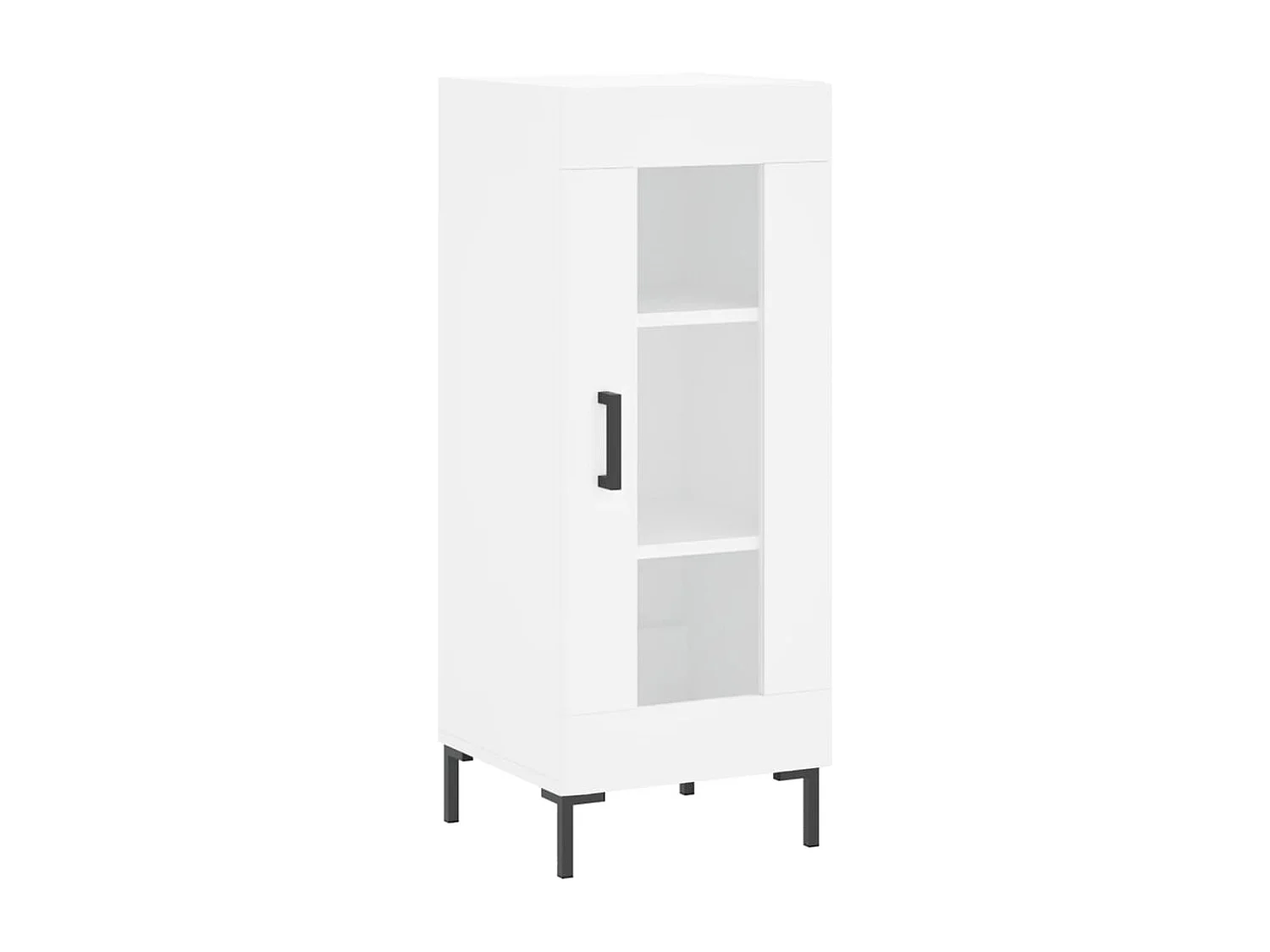 Hoge kast 34,5x34x180 cm bewerkt hout wit