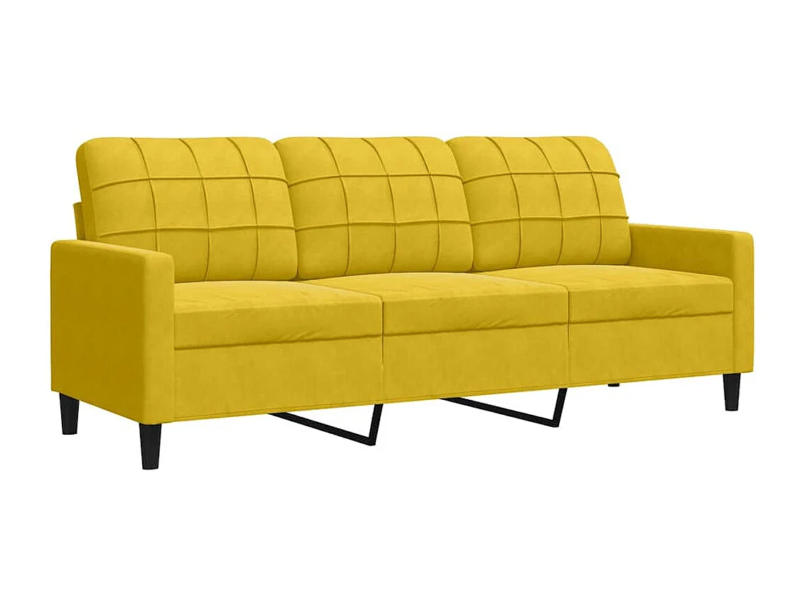 Set di Divani 4 pz con Cuscini giallo in Velluto