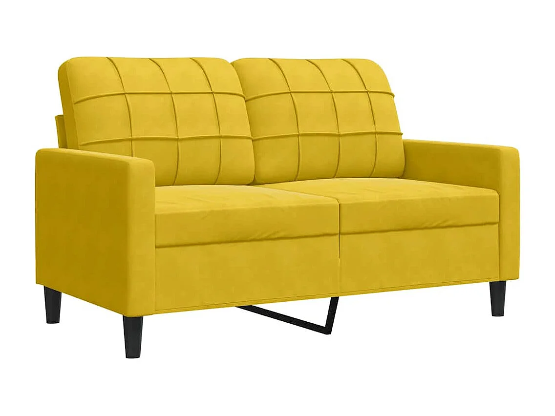 Set di Divani 4 pz con Cuscini giallo in Velluto