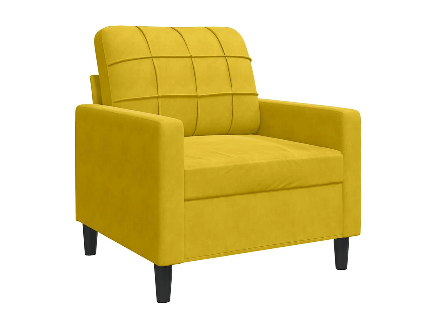 Set di Divani 4 pz con Cuscini giallo in Velluto